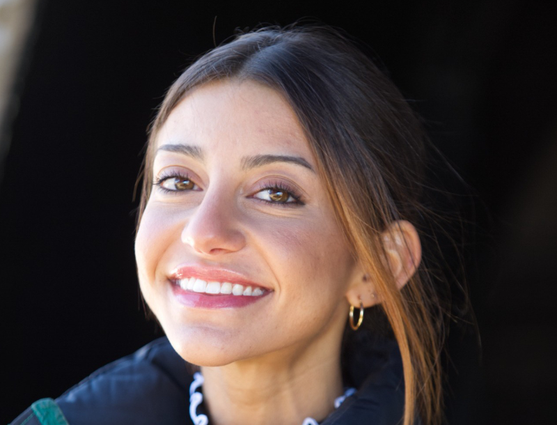 young patient smiling with straight teeth